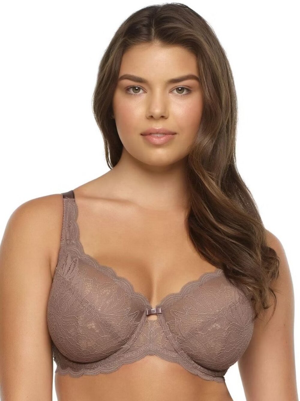 NWOT Paramour by Felina Peridot Unlined Lace Underwire Bra 42D Mink 115073
